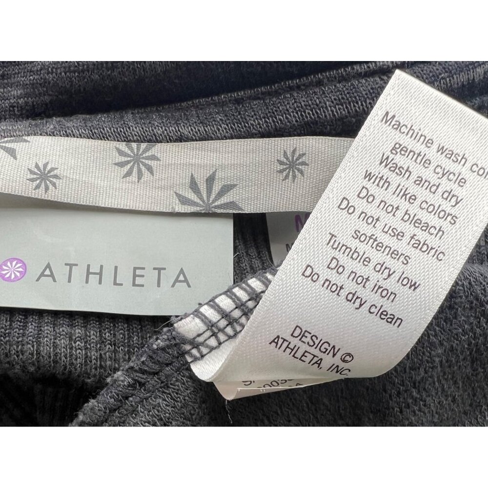 Athleta Gray Cinch Hem Thumbholes Ribbed Knit Inner Layer Zip Up Hoodie Sweater - Picture 16 of 16